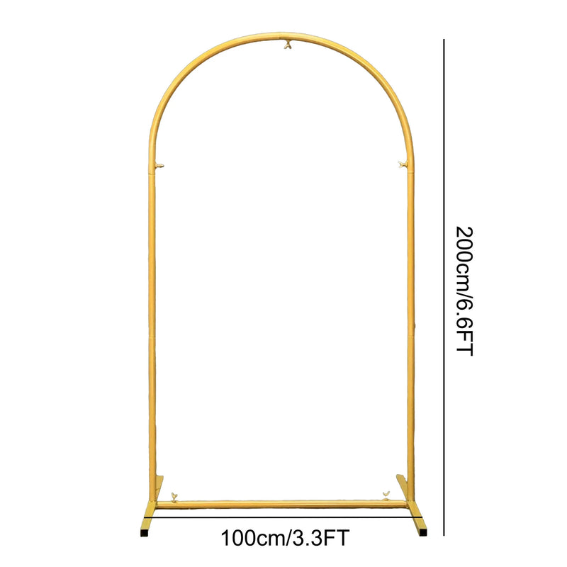 Arche de Mariage Arrondie en Métal Doré, 120 à 220 cm, taille L 100 × H 200 cm