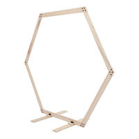 Arche de mariage en bois hexagonale naturel, pour une cérémonie laïque