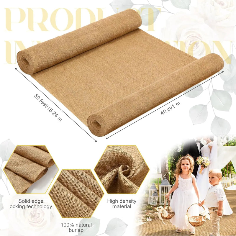 Tapis d'Allée Mariage Champêtre en Toile de Jute, vue complémentaire 2