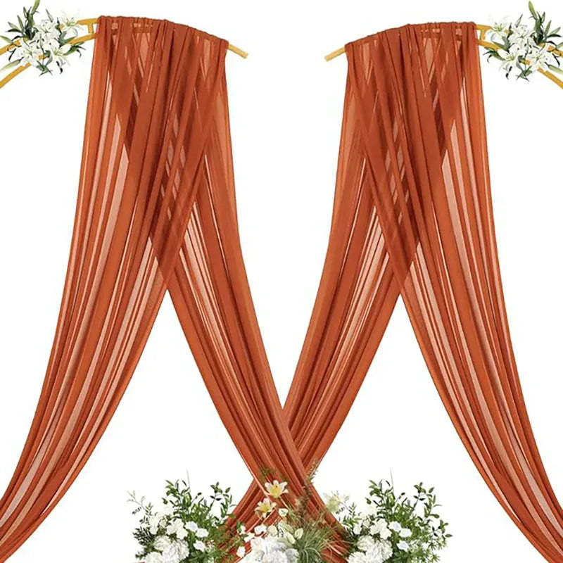 Voilage d'Arche de Mariage en Chiffon, vue d'ensemble