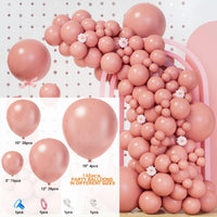 Kit Arche de Ballons 148 Pièces, Rose Pastel, Or, coloris vieux rose