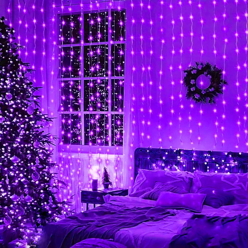 Rideau Lumineux LED avec Télécommande, 100 à 600 LED, coloris violet