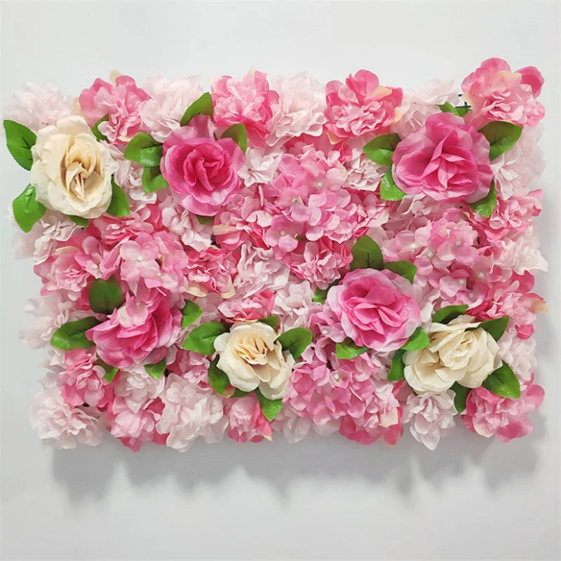 Mur de Fleurs Artificielles, Panneau Haute Densité 60 × 40 cm, 22 Coloris