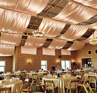 Drapé de Plafond Mariage en Satin, 16 Coloris, 3 à 12 m
