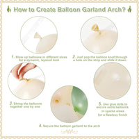 Kit Arche de Ballons Vert Sauge, Sable et Blanc, 120 Pièces, vue complémentaire 4