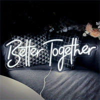 Néon Mariage Mural, 10 Phrases dont « Better Together », 11 Couleurs