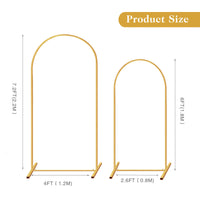 Arches de Mariage Dorées en Métal, Lot de 2 Arches Cintrées