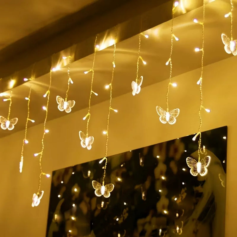 Rideau Lumineux Papillons LED, 400 cm de Large, 96 LED, USB, vue complémentaire 2