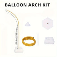 Structure Demi-Arche de Ballons Cintrable avec Base à Eau, Blanc ou Doré, 150 ou 250 cm
