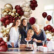Kit Arche de Ballons Bordeaux, Blanc Sable et Or, 131 Pièces