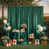Rideau Satin Brillant pour Fond de Cérémonie, 140 cm de Large, coloris vert foncé