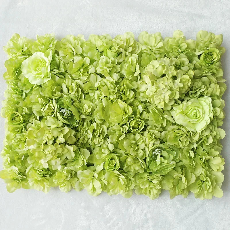 Mur de Fleurs Artificielles, coloris vert pomme
