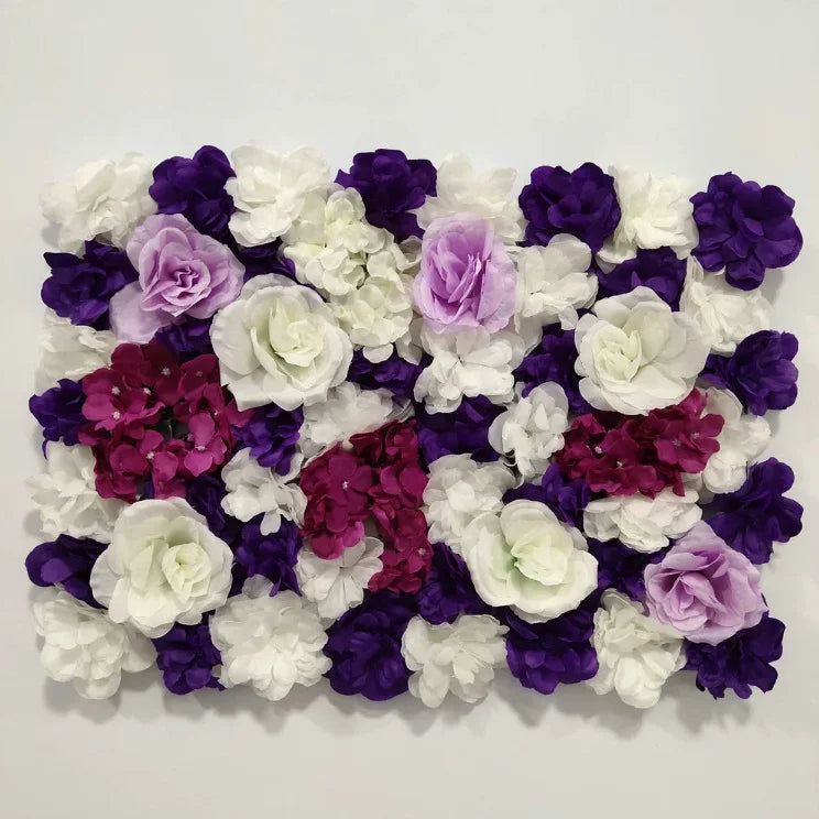 Mur de Fleurs Artificielles, Panneau Haute Densité 60 × 40 cm, 22 Coloris