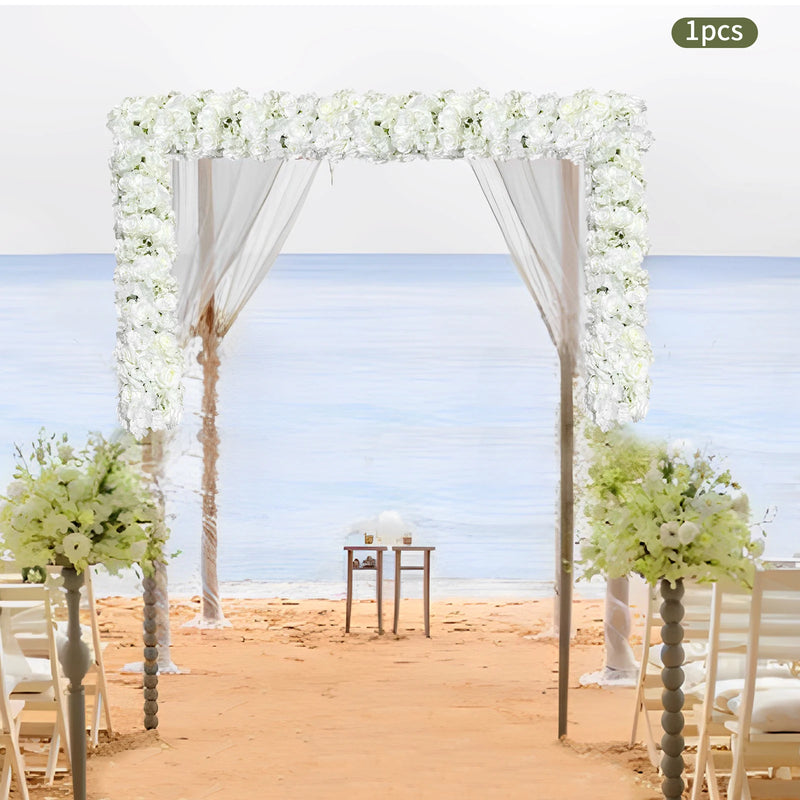 Fleurs pour Arche de Mariage, Rangée Blanche de Dahlias, vue complémentaire 3