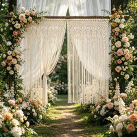 Rideau en Macramé Bohème pour Porte et Fond de Mariage, 6 Tailles de 90 à 130 cm