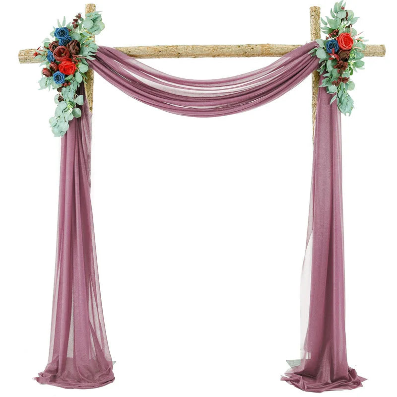 Voilage d'Arche de Mariage en Chiffon, coloris prune