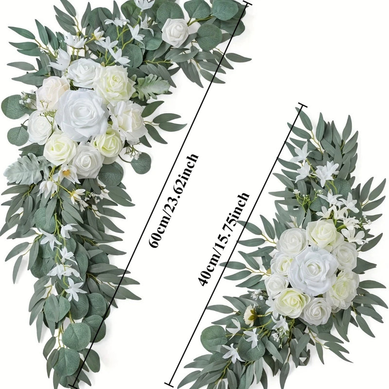 Fleurs pour Arche de Mariage, coloris blanc et vert pâle, fleurs fines