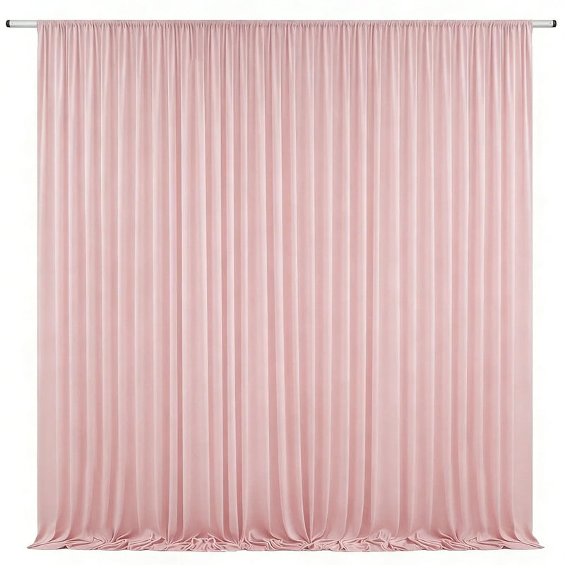 Toile de fond de mariage extensible à poche à tringle, coloris rose poudré