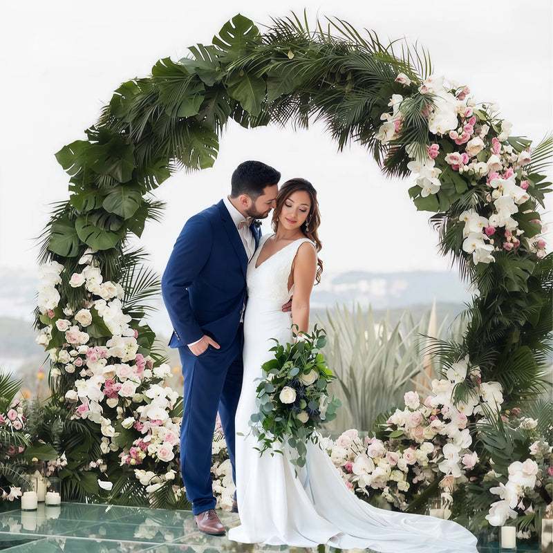 Arche de Mariage Ronde Dorée Démontable en Métal, 150 à 250 cm