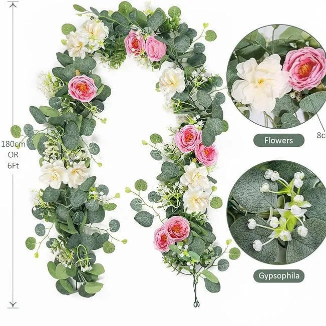 Fleurs pour Arche de Mariage, coloris rose et crème