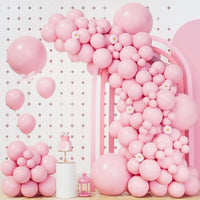 Kit Arche de Ballons 148 Pièces, Rose Pastel, Or, vue d'ensemble