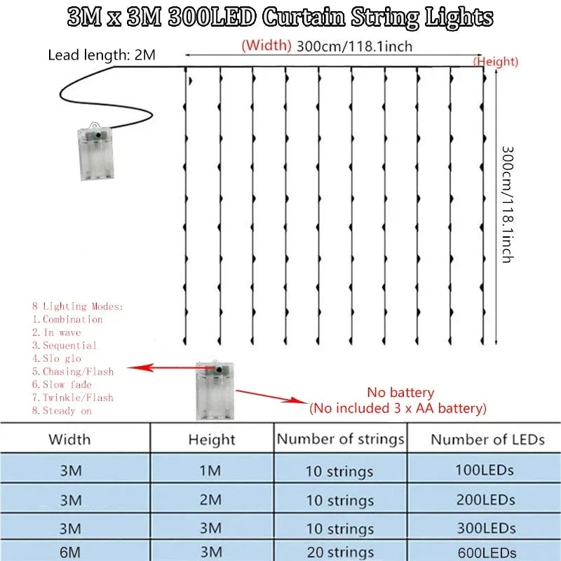 Rideau Lumineux LED à Piles, vue complémentaire 6