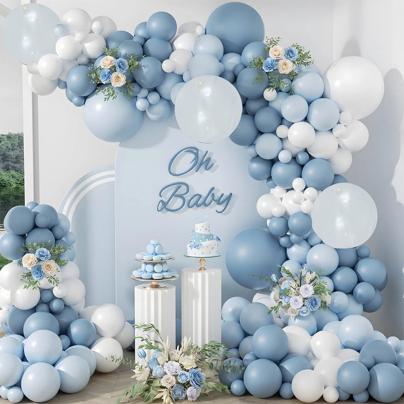 Kit Arche de Ballons Bleu Ciel et Bleu Roi, 84 Pièces, vue complémentaire 6