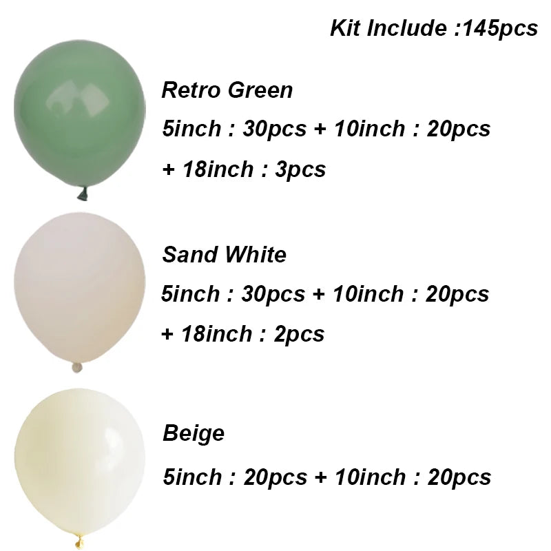Kit Arche de Ballons Vert Sauge et Sable, vue complémentaire 2
