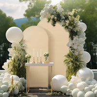 Housse d'Arche de Mariage Champagne en Spandex, Double Face, 2 Tailles