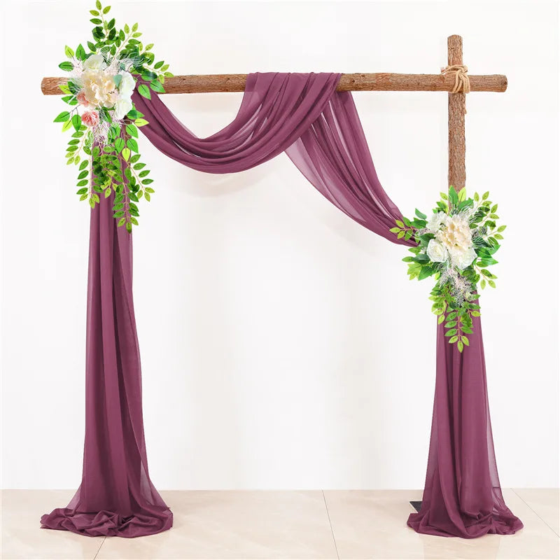 Voilage d'Arche de Mariage 76 cm de Large, coloris prune