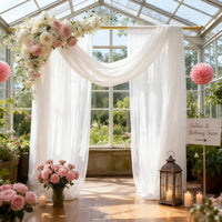 Voilage Arche de Mariage en Mousseline, 70 cm de Large, coloris blanc