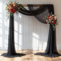 Voilage Arche de Mariage en Mousseline, 70 cm de Large, coloris noir
