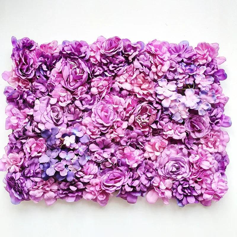 Mur de Fleurs Artificielles, coloris violet