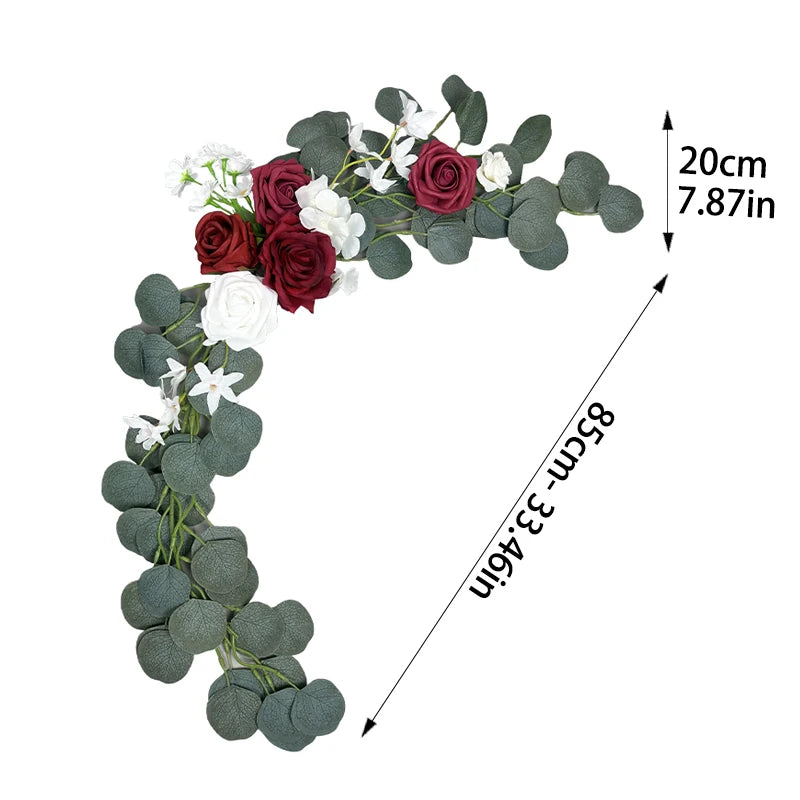 Composition de Fleurs pour Arche, Roses Bordeaux et Eucalyptus, vue complémentaire 5