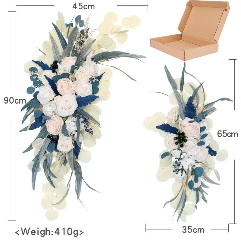 Compositions Florales et Voilages Bohèmes pour Arche de Mariage, 24 Articles à la Pièce