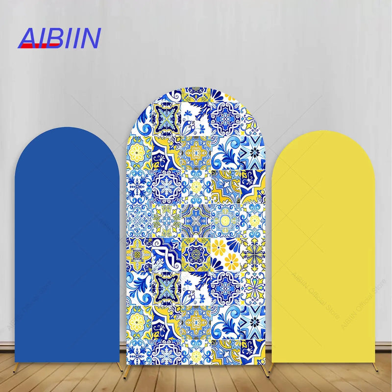 Housse d'Arche de Mariage Extensible, Bleu, Jaune ou Carreaux, vue complémentaire 3