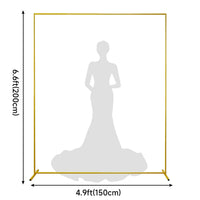 Arche de Mariage Dorée Démontable, Cadre Rectangulaire de 150 ou 200 × 200 cm