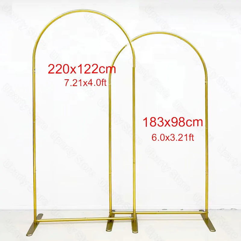 Arche de Mariage Dorée en Aluminium avec Sac de Rangement, 3 Tailles
