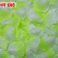Pétales de Rose Artificiels en Tissu, coloris vert citron et blanc