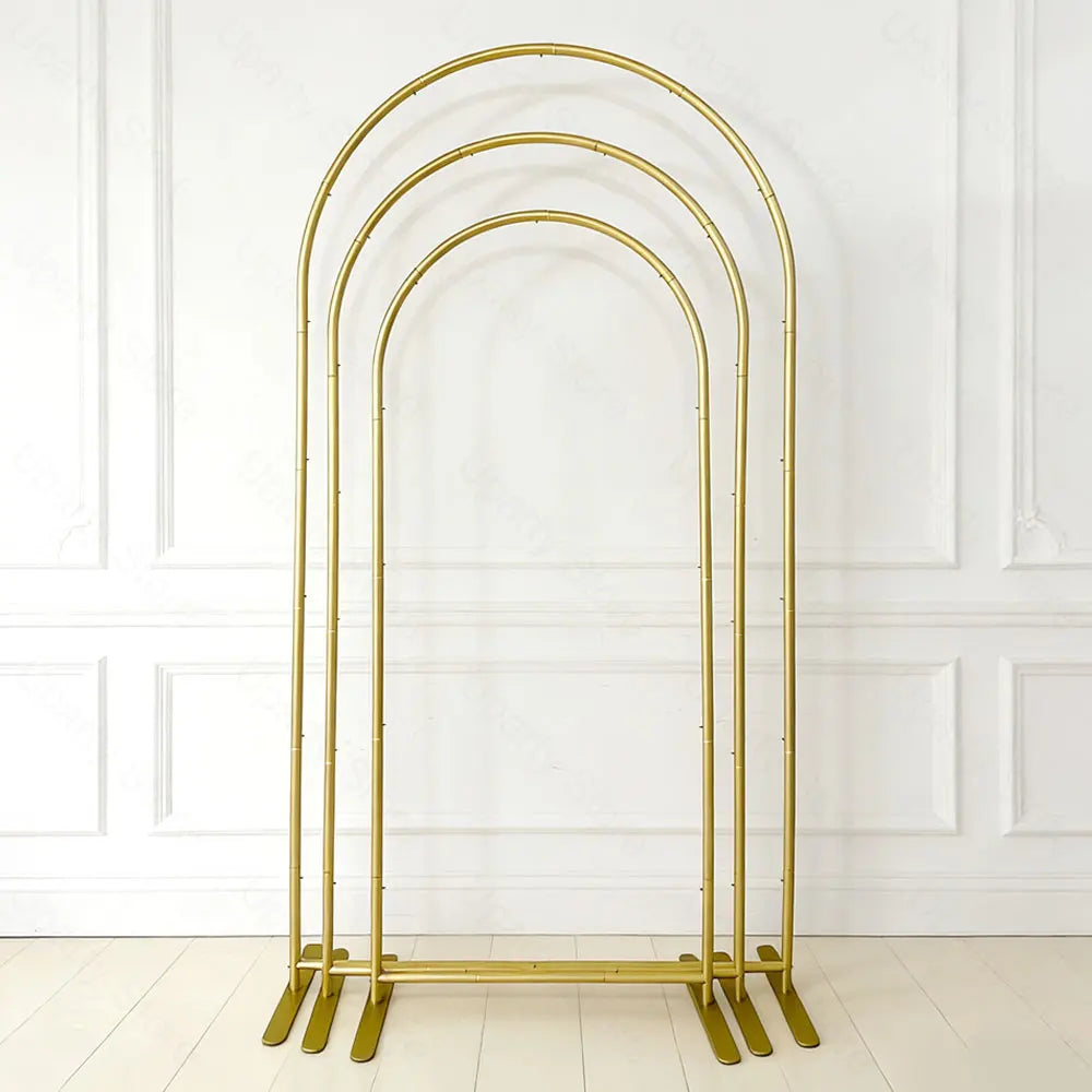 Arche de Mariage Dorée en Aluminium avec Sac de Rangement, 3 Tailles