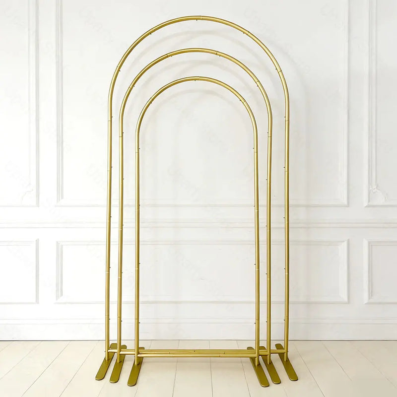 Arche de Mariage Dorée en Aluminium avec Sac de Rangement, 3 Tailles