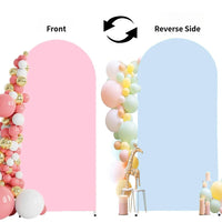 Housse d'Arche de Mariage Double Face en Polyester, coloris rose et bleu ciel