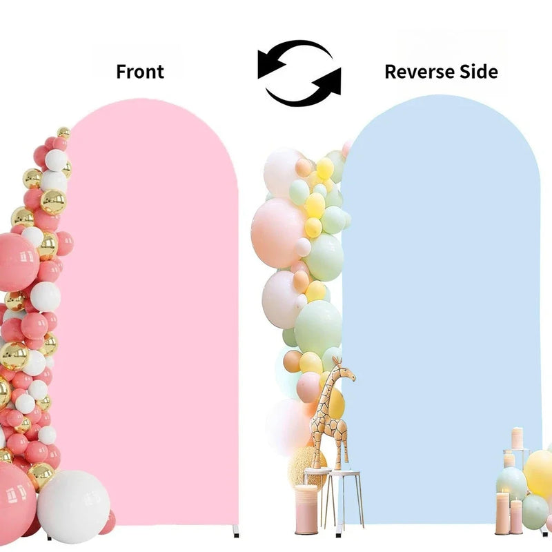 Housse d'Arche de Mariage Double Face en Polyester, coloris rose et bleu ciel