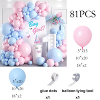Kit Arche de Ballons Rose Pastel et Blanc, rose et bleu pastel, 81 pièces