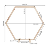 Arche de mariage en bois hexagonale naturel, pour un mariage en extérieur