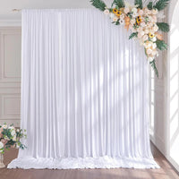Toile de Fond Mariage Épaisse, Rideau Poche à Tringle, coloris blanc