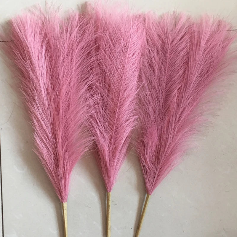 Pampa Artificielle pour Mariage Bohème, Tige de 45 cm, coloris rose vif