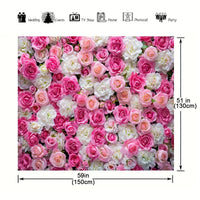 Toile de Fond Mur de Roses, Polyester Imprimé, vue complémentaire 4