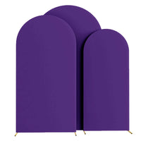 Housse d'Arche de Mariage en Spandex, coloris violet foncé