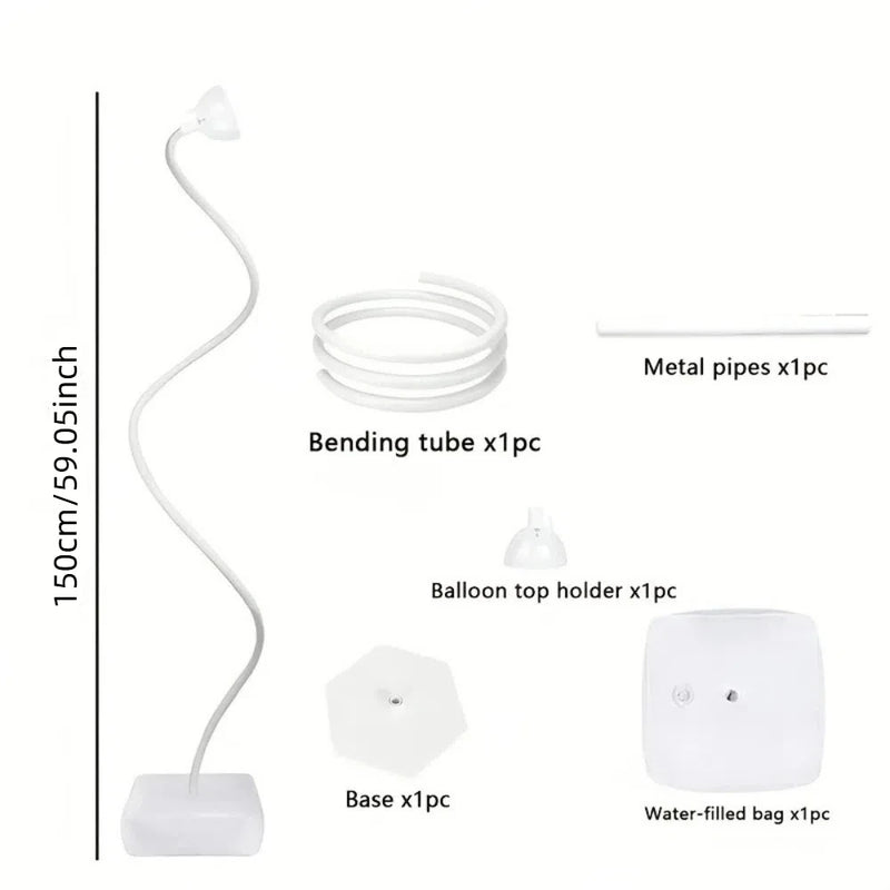 Structure Demi-Arche de Ballons Cintrable avec Base à Eau, Blanc ou Doré, 150 ou 250 cm